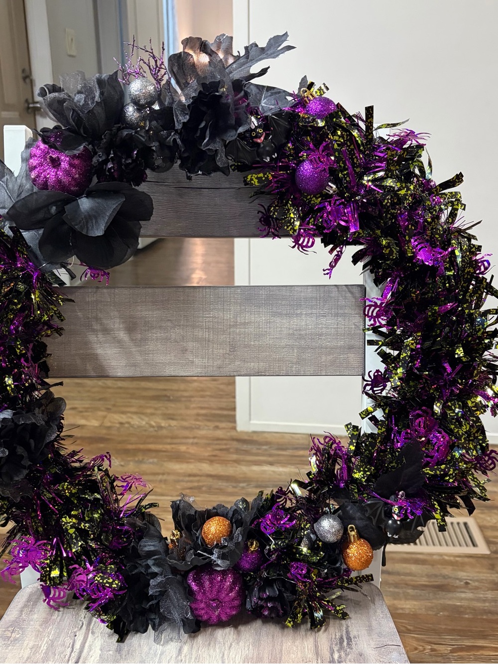 Black & Purple Halloween Decorative Wreath by Erica Belcher